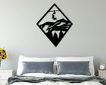 Snowboarding Metal Art, Skiing Metal Sign, Ski Lift Wall Art, Snowboarding Wall Decor, Gift for Snowboarder, Gift for Skiier, Winter Decor