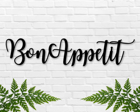 Bon Appetit Sign, Bon Appetit Metal Sign, Metal Word Sign, Kitchen Sign, Kitchen Wall Art, Kitchen Wall Décor, Dining Room Decor, Metal Art
