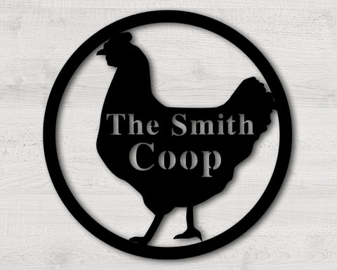 Chicken Coop Metal Sign, Custom Chicken Farm Sign, Personalized Hen House Sign, Chicken Metal Wall Art, Chicken Farmer Gift, Farmhouse Decor