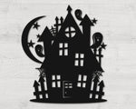 Haunted House Metal Sign, Halloween Wall Decor, Metal Halloween Decoration, Fall Door Hanger, Haunted House Wall Art, Halloween Gift