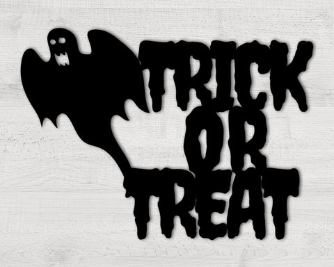 Trick or Treat Metal Sign, Halloween Door Hanger, Halloween Wall Decor, Fall Door Hanger, Trick or Treat Wall Art, Halloween Decoration