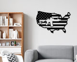 American Flag Gun Sign, AR15 Gun Flag Sign, Metal Sign, 2nd Amendment Decor, USA Flag Cutout, Armory Gun Sign, Military Decor, Gun Decor Dad