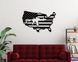 American Flag Gun Sign, AR15 Gun Flag Sign, Metal Sign, 2nd Amendment Decor, USA Flag Cutout, Armory Gun Sign, Military Decor, Gun Decor Dad