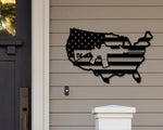 American Flag Gun Sign, AR15 Gun Flag Sign, Metal Sign, 2nd Amendment Decor, USA Flag Cutout, Armory Gun Sign, Military Decor, Gun Decor Dad