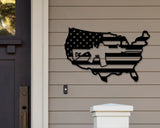 American Flag Gun Sign, AR15 Gun Flag Sign, Metal Sign, 2nd Amendment Decor, USA Flag Cutout, Armory Gun Sign, Military Decor, Gun Decor Dad
