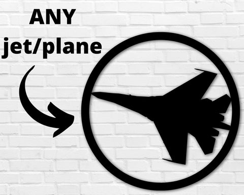 Custom Jet Metal Sign, Personalized Airplane Sign, Fighter Jet Sign, Airplane Decor, Aviation Gift, Father's Day Gift, Pilot Gift, Air Force