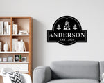 Christmas Name Sign, Metal Sign, Ornament Sign, Reindeer Sign, Christmas Tree Sign, Last name, Family name sign, Holiday Decor, Metal Name