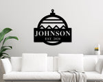 Christmas Name Sign, Metal Sign, Ornament Sign, Reindeer Sign, Christmas Tree Sign, Last name, Family name sign, Holiday Decor, Metal Name