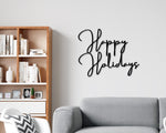 Happy Holidays Christmas Metal Sign, Outdoor Christmas Decor, Farmhouse Christmas Metal Wall Art, Metal Christmas Sign, Holiday Decor,