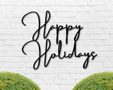 Happy Holidays Christmas Metal Sign, Outdoor Christmas Decor, Farmhouse Christmas Metal Wall Art, Metal Christmas Sign, Holiday Decor,