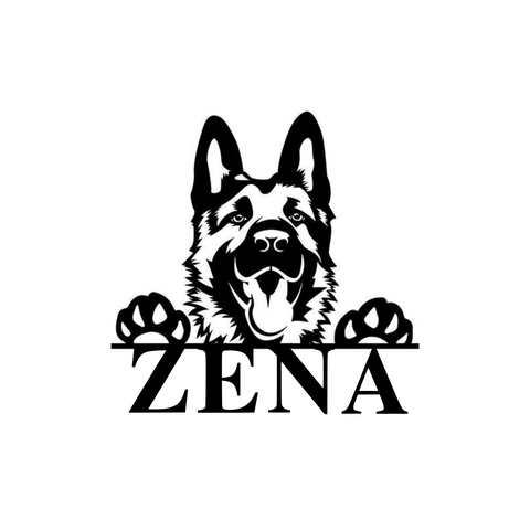 zena/german shepherd sign/BLACK