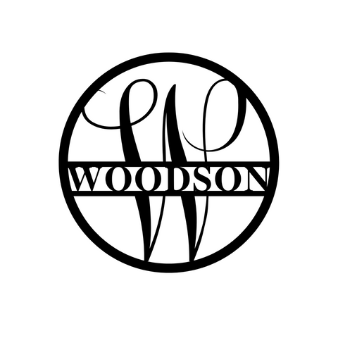 woodson/monogram sign/BLACK