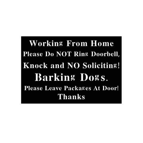working from home/custom text sign/BLACK