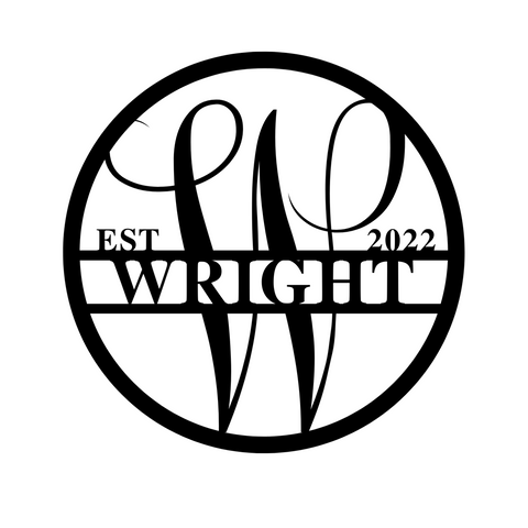 wright est 2022/monogram sign/BLACK