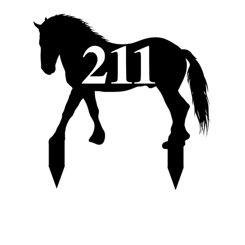 211/horse yard sign/BLACK