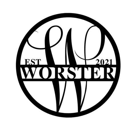 worster est 2021/monogram sign/BLACK