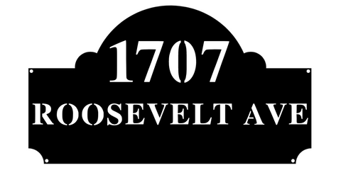 1707 roosevelt ave/address sign/BLACK