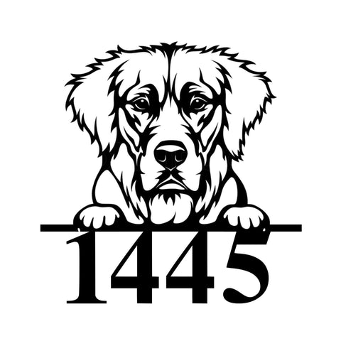 1445/golden retriever sign/BLACK