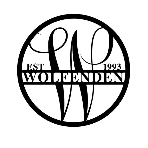 wolfenden est 1993/monogram sign/BLACK