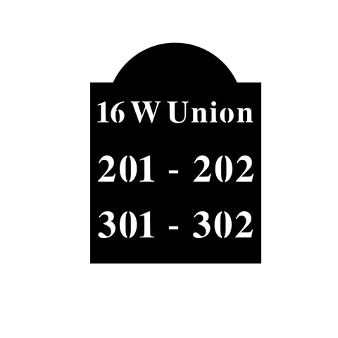 16 w union/apartment sign/BLACK