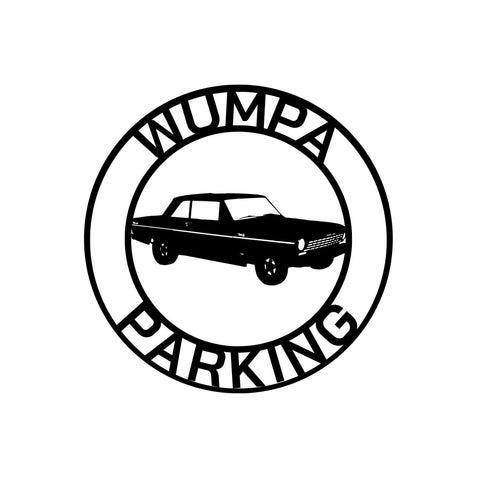 wumpa parking/chevy nova sign/BLACK