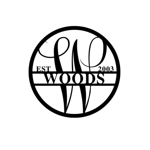 woods est 2003/monogram sign/BLACK