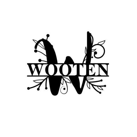 wooten/monogram sign/BLACK