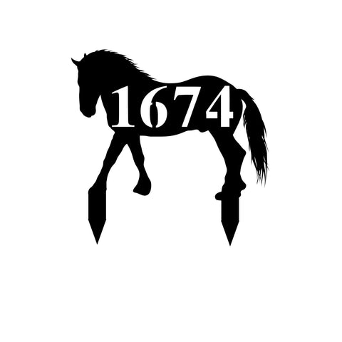 1674/horse yard sign/BLACK