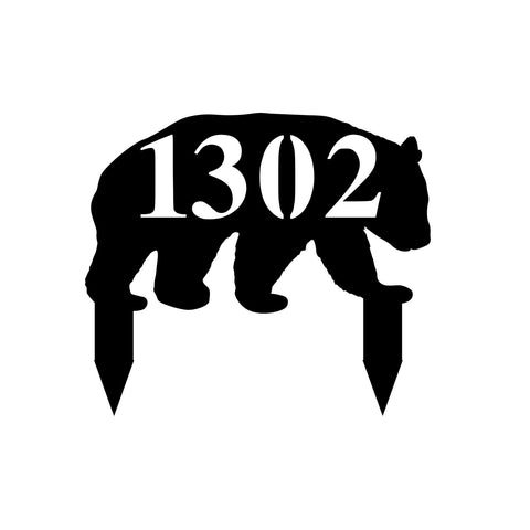 1302/bear yard sign/BLACK