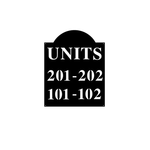 201-202, 101-102/apartment sign/BLACK