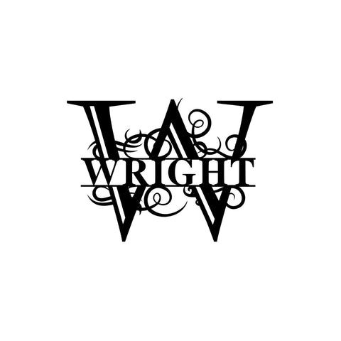 wright/monogram sign/BLACK