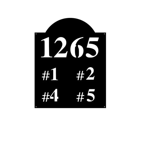 1265 #1, #2/apartment sign/BLACK