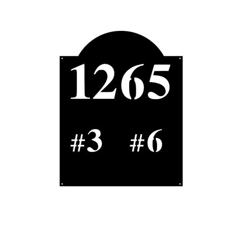 1265 #3, #6/apartment sign/BLACK