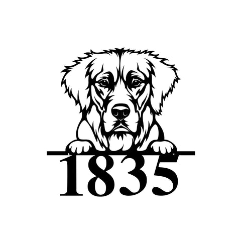 1835/golden retriever sign/BLACK