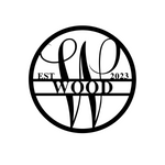wood est 2023/monogram sign/BLACK